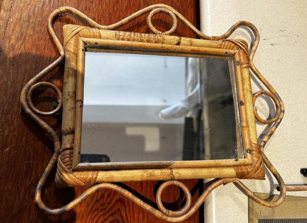 127.-Mirror-with-Bamboo-Frame