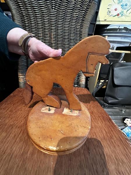 75.-Wooden-Horse-with-stand